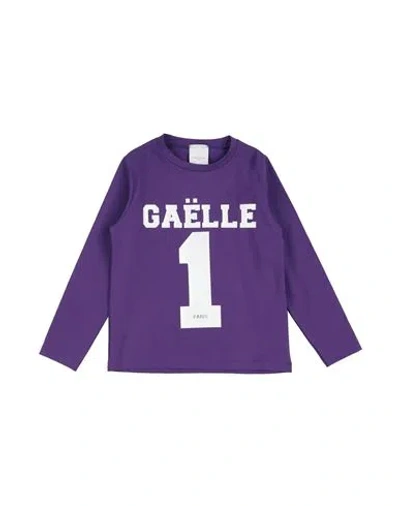 Gaelle Paris Babies' Gaëlle Paris Toddler Girl T-shirt Purple Size 6 Cotton, Elastane