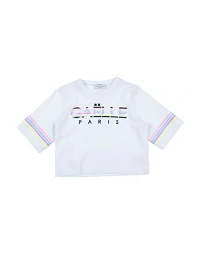Gaelle Paris Babies' Gaëlle Paris Toddler Girl T-shirt White Size 4 Cotton, Elastane