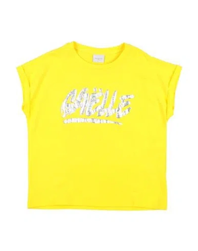 Gaelle Paris Babies' Gaëlle Paris Toddler Girl T-shirt Yellow Size 4 Cotton, Elastane
