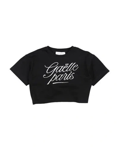 Gaelle Paris Babies' Gaëlle Paris Toddler Girl T-shirt Black Size 6 Cotton, Elastane