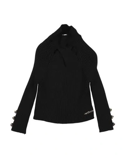 Gaelle Paris Babies' Gaëlle Paris Toddler Girl Turtleneck Black Size 4 Viscose, Polyester, Polyamide
