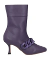 Gaelle Paris Gaëlle Paris Woman Ankle Boots Purple Size 10 Textile Fibers