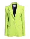 Gaelle Paris Gaëlle Paris Woman Blazer Lime Green Size 4 Polyester, Elastane