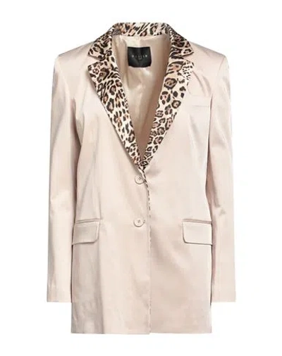 Gaelle Paris Gaëlle Paris Woman Blazer Beige Size 6 Polyester, Cotton, Elastane