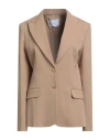 Gaelle Paris Gaëlle Paris Woman Blazer Beige Size 8 Viscose, Polyamide, Elastane In Brown