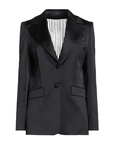 Gaelle Paris Gaëlle Paris Woman Blazer Black Size 10 Polyester, Elastane In Animal Print