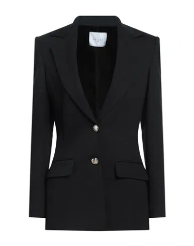 Gaelle Paris Gaëlle Paris Woman Blazer Black Size 12 Rayon, Polyamide, Elastane