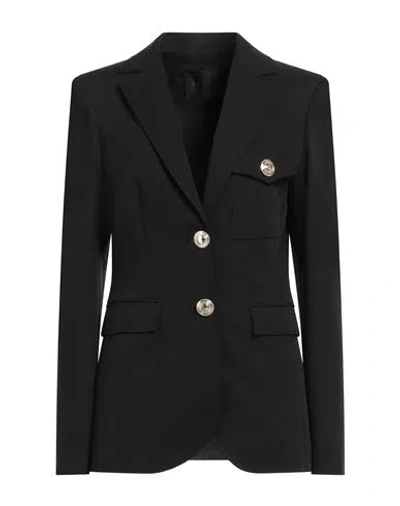 Gaelle Paris Gaëlle Paris Woman Blazer Black Size 4 Polyester, Elastane