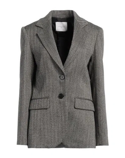 Gaelle Paris Gaëlle Paris Woman Blazer Black Size 4 Polyester, Viscose, Elastane In Gray