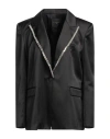 Gaelle Paris Gaëlle Paris Woman Blazer Black Size 6 Cotton, Elastane In Black
