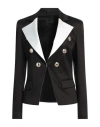 Gaelle Paris Gaëlle Paris Woman Blazer Black Size 8 Cotton, Viscose, Elastane In Black