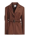 Gaelle Paris Gaëlle Paris Woman Blazer Brown Size 10 Polyester, Rayon, Elastane