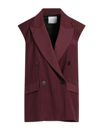 Gaelle Paris Gaëlle Paris Woman Blazer Burgundy Size 4 Polyester, Rayon, Elastane