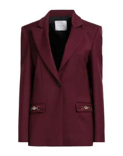 Gaelle Paris Gaëlle Paris Woman Blazer Burgundy Size 4 Polyester, Viscose, Elastane