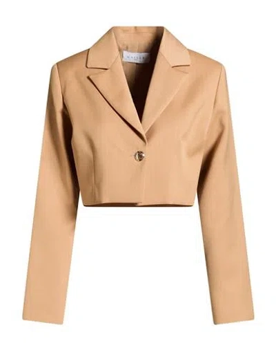 Gaelle Paris Gaëlle Paris Woman Blazer Camel Size 2 Polyester In Brown