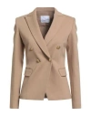 Gaelle Paris Gaëlle Paris Woman Blazer Camel Size 2 Viscose, Polyamide, Elastane