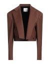 GAELLE PARIS GAËLLE PARIS WOMAN BLAZER CAMEL SIZE 4 POLYESTER, VISCOSE, ELASTANE