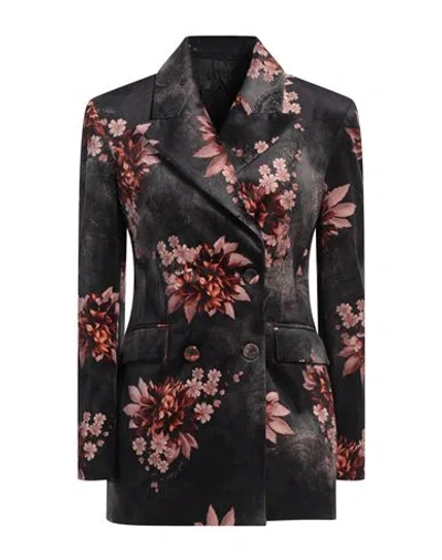 Gaelle Paris Gaëlle Paris Woman Blazer Charcoal Size 6 Polyester In Black