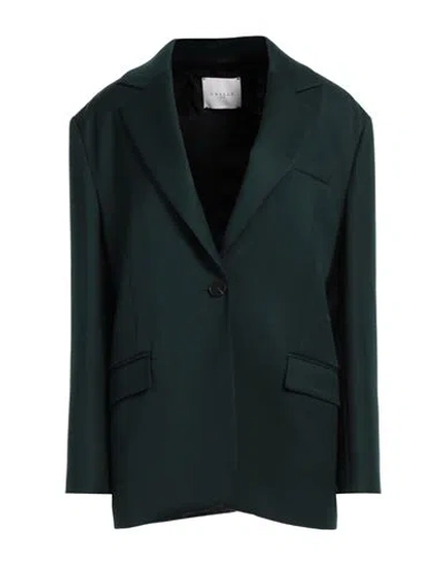 Gaelle Paris Gaëlle Paris Woman Blazer Dark Green Size 4 Polyester, Viscose, Elastane