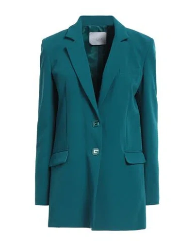 Gaelle Paris Gaëlle Paris Woman Blazer Deep Teal Size 8 Polyester, Elastane In Green