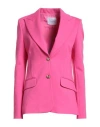 Gaelle Paris Gaëlle Paris Woman Blazer Fuchsia Size 4 Viscose, Polyamide, Elastane In Pink