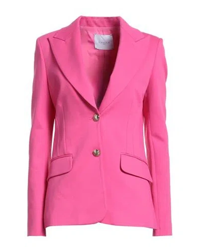 Gaelle Paris Gaëlle Paris Woman Blazer Fuchsia Size 4 Viscose, Polyamide, Elastane In Pink