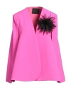 Shop Gaelle Paris Gaëlle Paris Woman Blazer Fuchsia Size 6 Polyester, Elastane In Pink