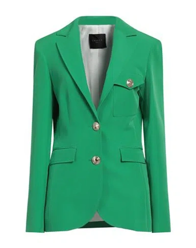 Gaelle Paris Gaëlle Paris Woman Blazer Green Size 4 Polyester, Elastane