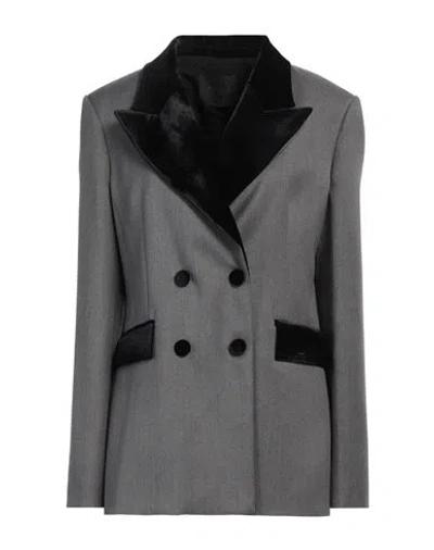 Gaelle Paris Gaëlle Paris Woman Blazer Grey Size 10 Polyester, Viscose, Elastane