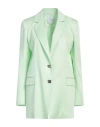 Gaelle Paris Gaëlle Paris Woman Blazer Light Green Size 4 Cotton, Viscose, Elastane