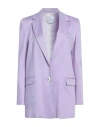 Gaelle Paris Gaëlle Paris Woman Blazer Lilac Size 6 Cotton, Viscose, Elastane In Purple