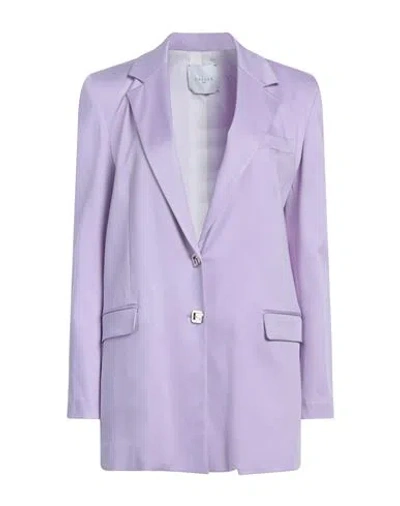Gaelle Paris Gaëlle Paris Woman Blazer Lilac Size 6 Cotton, Viscose, Elastane In Purple
