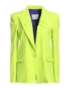 Gaelle Paris Gaëlle Paris Woman Blazer Lime Green Size 2 Polyester, Elastane In Green