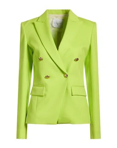 Gaelle Paris Gaëlle Paris Woman Blazer Lime Green Size 6 Viscose, Polyamide, Elastane