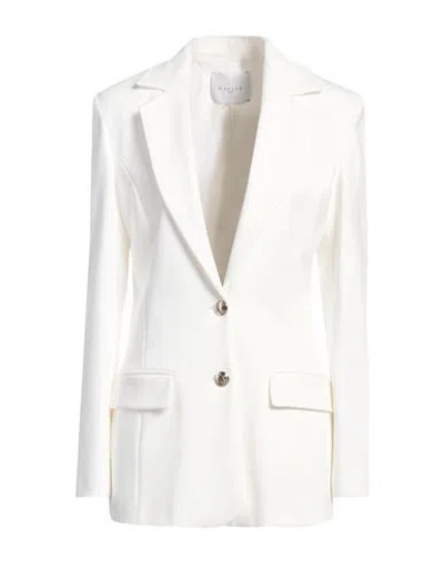 Gaelle Paris Gaëlle Paris Woman Blazer Off White Size 8 Rayon, Polyamide, Elastane