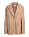 Gaelle Paris Gaëlle Paris Woman Blazer Sand Size 10 Polyester, Viscose, Elastane In Beige