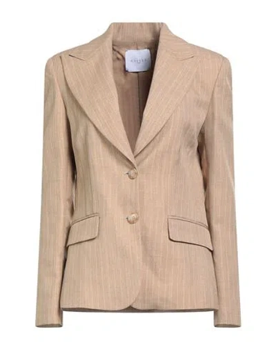 Gaelle Paris Gaëlle Paris Woman Blazer Sand Size 8 Polyester, Elastane In Brown