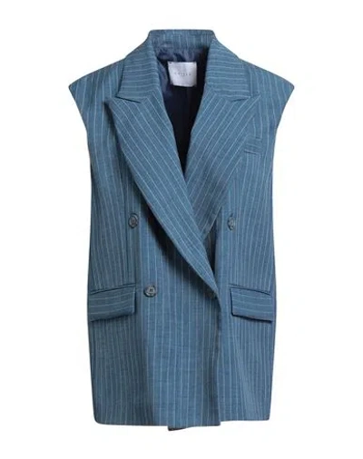 Gaelle Paris Gaëlle Paris Woman Blazer Slate Blue Size 6 Polyester, Elastane