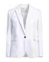 Gaelle Paris Gaëlle Paris Woman Blazer White Size 10 Cotton, Nylon, Elastane In White