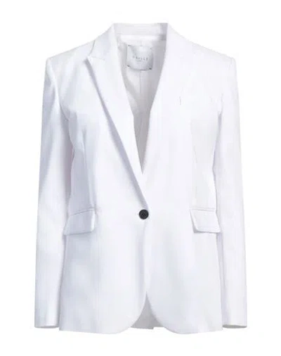 Gaelle Paris Gaëlle Paris Woman Blazer White Size 10 Cotton, Nylon, Elastane