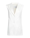 Gaelle Paris Gaëlle Paris Woman Blazer White Size 4 Cotton, Viscose, Elastane In White