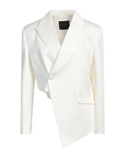 Gaelle Paris Gaëlle Paris Woman Blazer White Size 8 Cotton, Viscose, Elastane