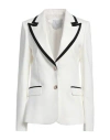 Gaelle Paris Gaëlle Paris Woman Blazer White Size 4 Viscose, Polyamide, Elastane