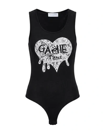 Gaelle Paris Gaëlle Paris Woman Bodysuit Black Size L Cotton, Elastane