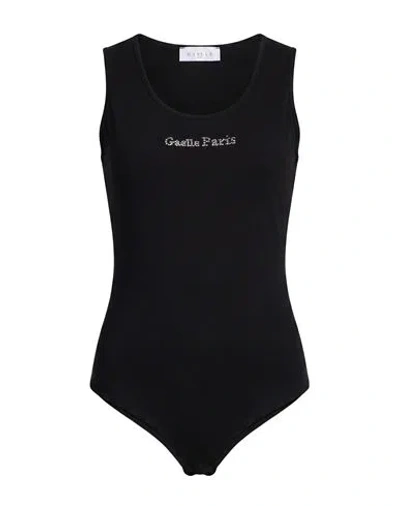 Gaelle Paris Gaëlle Paris Woman Bodysuit Black Size L Cotton, Elastane