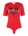 Gaelle Paris Gaëlle Paris Woman Bodysuit Red Size 2 Cotton, Elastane