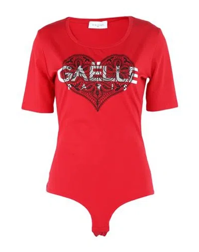 Gaelle Paris Gaëlle Paris Woman Bodysuit Red Size 2 Cotton, Elastane In Red