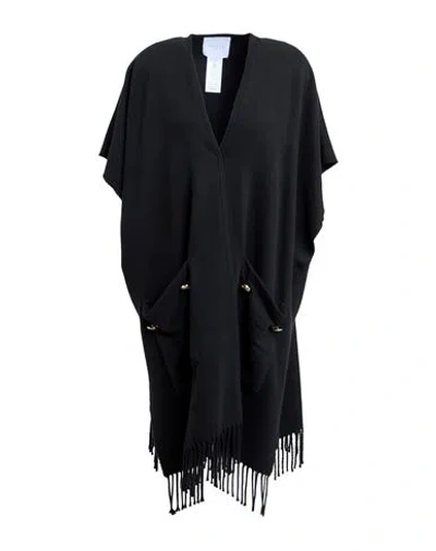 Gaelle Paris Gaëlle Paris Woman Cape Black Size Onesize Cotton, Acrylic