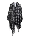 Gaelle Paris Gaëlle Paris Woman Cape Charcoal Size Onesize Cotton, Acrylic