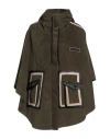 Gaelle Paris Gaëlle Paris Woman Cape Military Green Size 4 Cotton, Elastane, Polyurethane